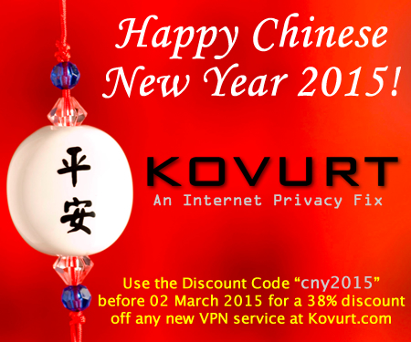 Chinese New Year 2015 Discount Code on VPN at Kovurt